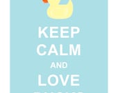 Large 13X19 Keep Calm and Love Ducks : Personalized custom Wedding Birthday Anniversary Gift Children Kids Home Decor