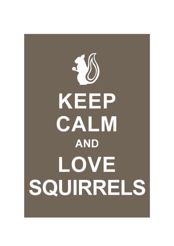 Keep Calm and Love Squirrels : Cappuccino - Wedding Birthday Anniversary Gift Children Decor Kids Room Home Decor - BUY 2 Get 1 Free