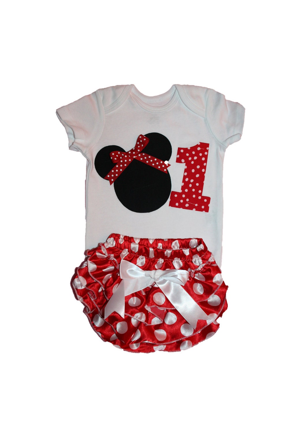 Minnie Mouse Baby Girl Outfit - Onesie and diaper cover