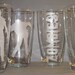 Set of 4 Etched Zombie Drinking Glasses