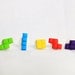 Miniature Rainbow Tetris Ear Studs Set of 7