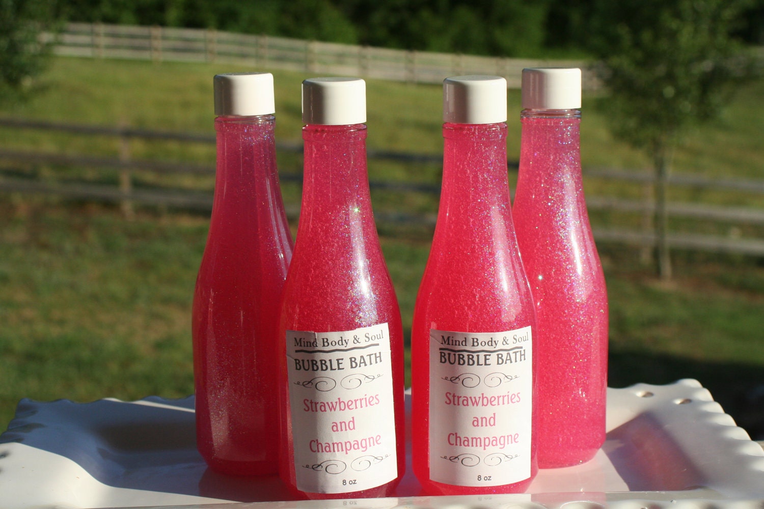 BUBBLE BATH Strawberries and Champagne Bubble Bath and shower Gel Wedding Favors