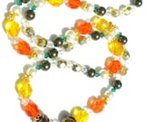 Autumn in the Golden Woods Orange and Yellow Necklace
