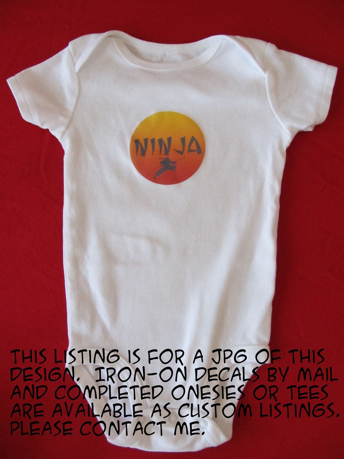 Ninja Baby Onesie- Iron On Transfer JPG Il_570xn