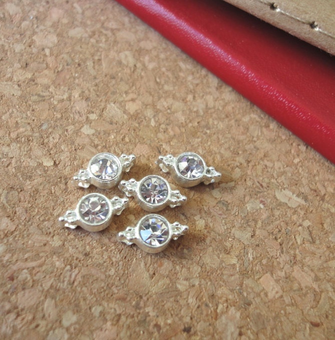 Silver Plated Crystal Links by TMDElements on Etsy