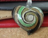 Swirled Murano Glass Heart Pendant by TMDElements on Etsy