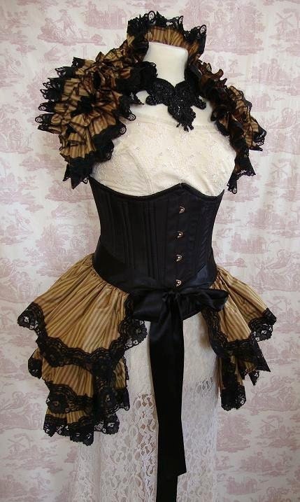 STEAMPUNK  Bustle Silk Taffeta  TWELFTH NIGHT  Tie on Bustle Victorian Decadence By Ophelias Folly