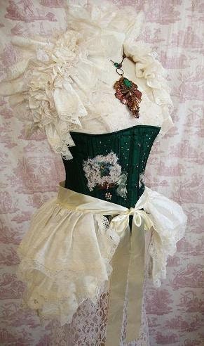 Bridal Silk Steampunk Bustle  MIRROR OF VENUS  Victorian Decadence Gothic Wedding Lolita By Ophelias Folly