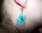 Light and Lacy Crocheted Turquoise Earrings