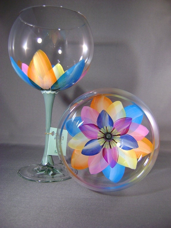 Kaleidoscope Ballon Red Wine Glass