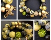 Amazing set of bohemian-themed bracelets with elephant charms.