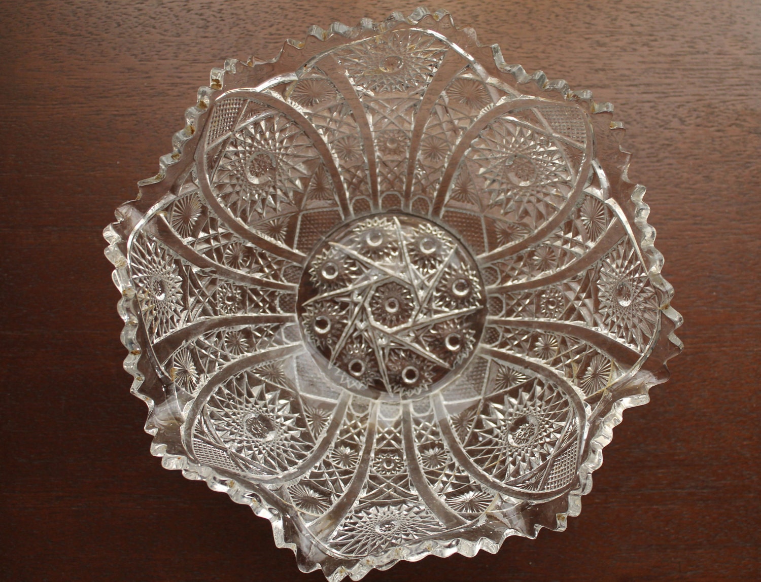 Vintage Cut Glass Bowl