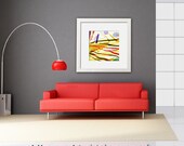 Abstract Art Print, Digital Painting, MALLORCA Colorful Expressionist Abstract limited edition Art print. 45x45 cm / 17,7"x17,7"