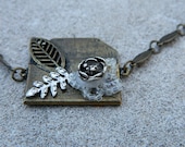 Antiqued Brass Envelope Necklace