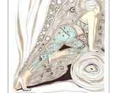 Printed card of the original ink pens drawing - Parlez vous anglais