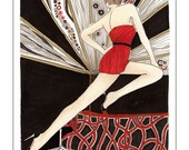 Printed card of the original ink pens drawing -  For me - formidable