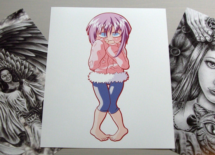 Cute Hinata  - An original digital drawing presented in a high quality 8 X 10 print.