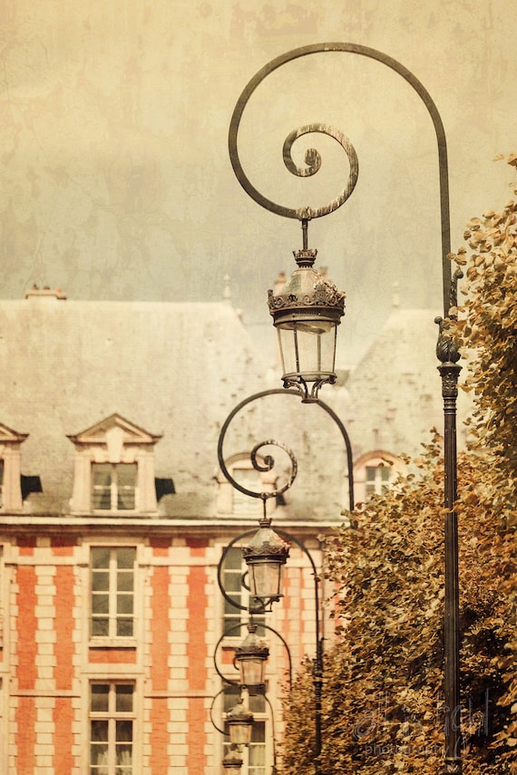 Ornate Lightposts at Place de Vosges - Paris Photography, fine art print, vintage style, French wall art, home decor, 8x12 photo