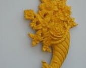cornucopia fall home vintage wall decor yellow upcycle home decor homco