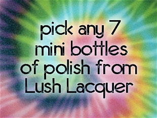 Pick ANY 7 MINI BOTTLES (9ml) from Lush Lacquer :  Custom-Blended Glitter Nail Polish / Lacquer