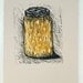 Jar of Fireflies, hand pulled linocut print
