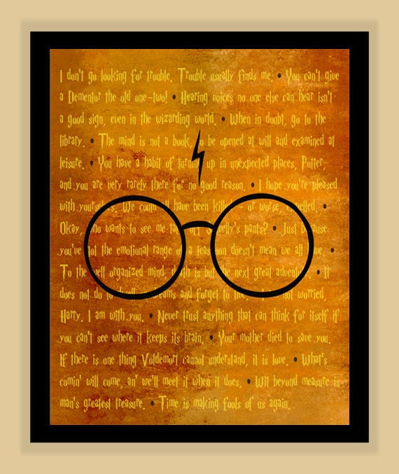 Harry Potter BEST OF Quotes modern print poster 8x10