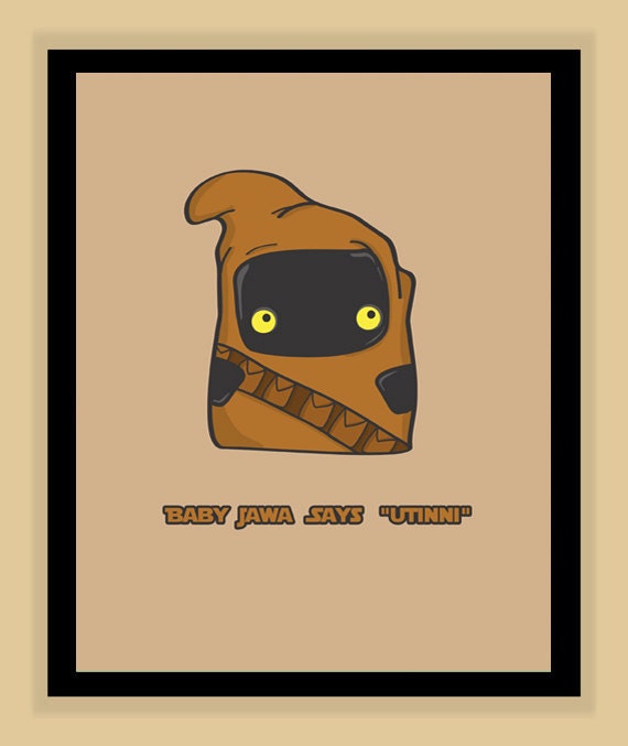 Baby Jawa Nursery Art modern print poster 8x10