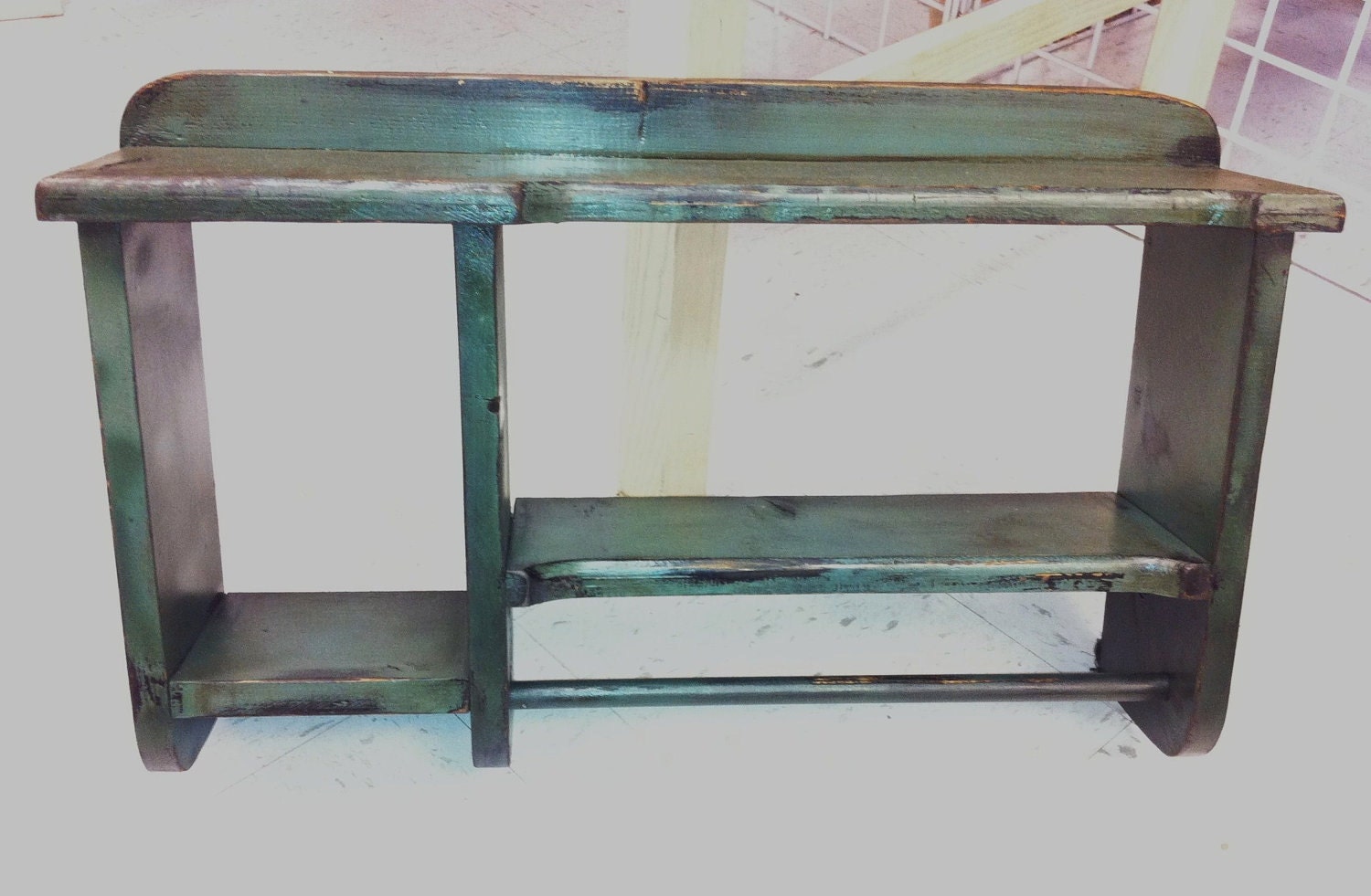 Camo (ish) Towel Rack Shelf Summer Sale Save 10% off any item in our shop throughout Summer