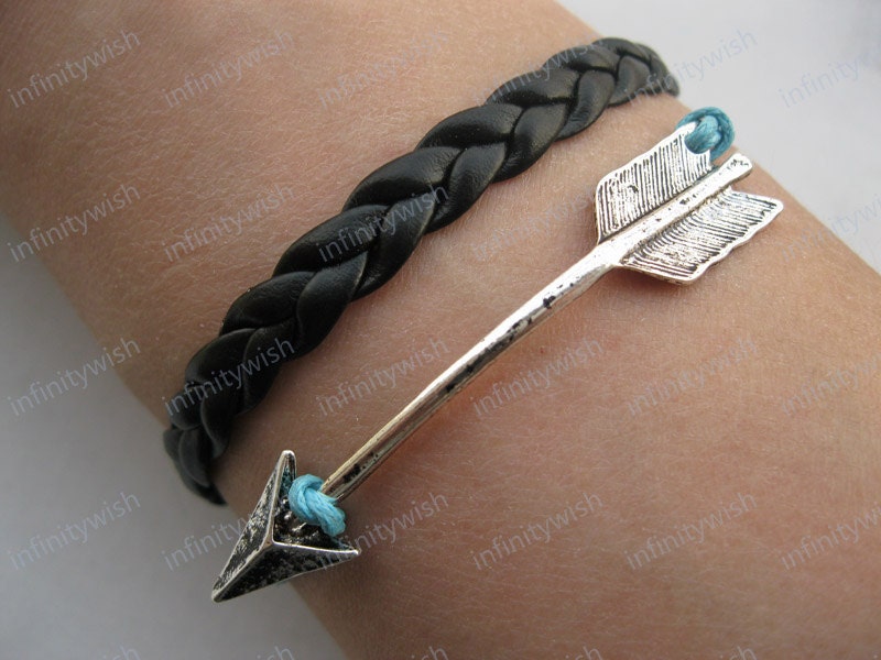 Bracelet-antique silver arrow bracelet,hunger games bracelet-Z113