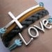 Bracelet- God love you bracelet,cross bracelet,love bracelet,black braid bracelet-Z212