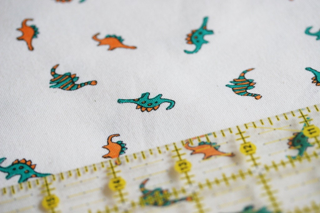 1 Metre Organic Cotton Jersey Fabric in dinosaurs