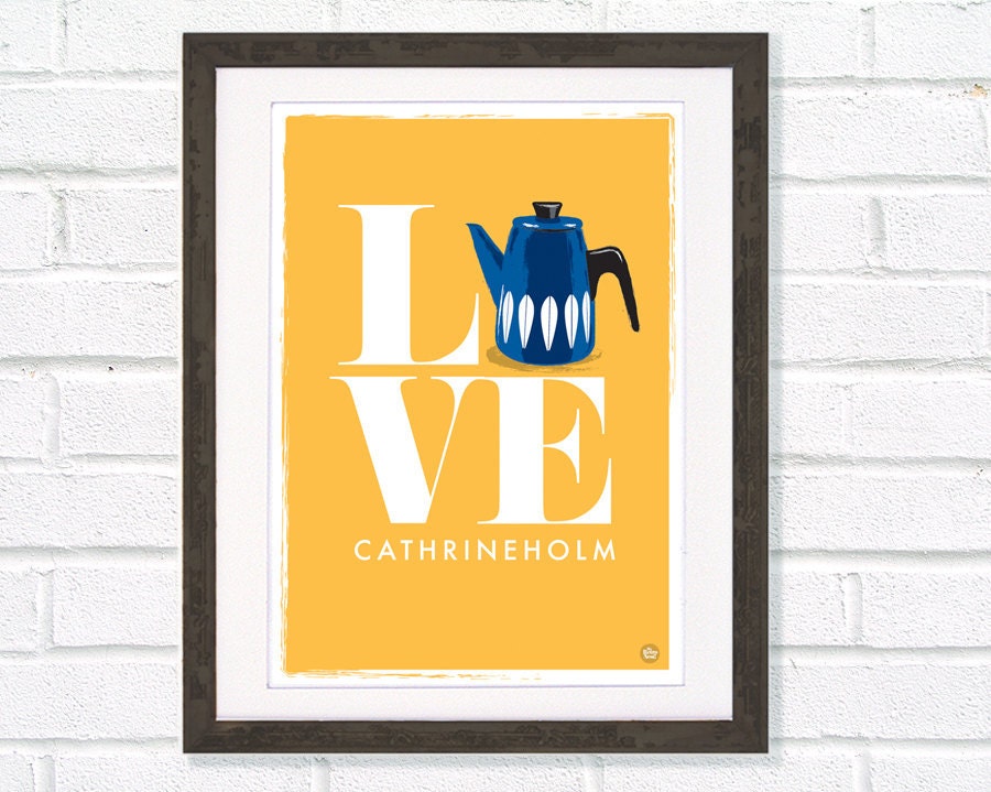 Love Art Print Retro Love Cathrineholm tea coffee pot