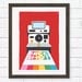 Retro polaroid camera art print Nice shot