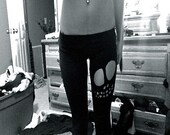 Skull cut out leggings (made to order)