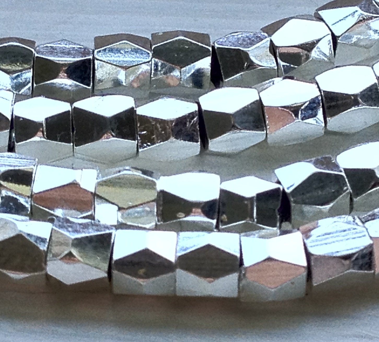 silver nugget beads