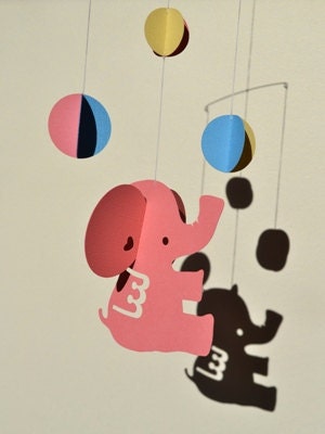 Elephant Mobile - for children, boy, girl, kids room decor - Studying - gift - home - toy -baby