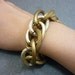 TWO TONE Large Chunky Gold & Bronze Entwined Rope Chain Bracelet