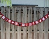 READY TO SHIP Mickey Mouse Birthday Banner- Red, White, Black- Mickey Banner- Mickey Happy Birthday Banner