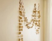 Eco Wedding Paper Garlands, Recycled vintage paper wedding decor, Scalloped garland