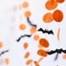 Orange and black Halloween garland, Creepy, Bat garland, Halloween decorations