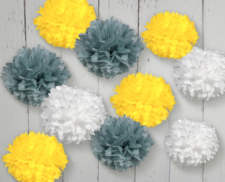 Set of 10 Tissue Paper Pom Poms - Choose your Colors