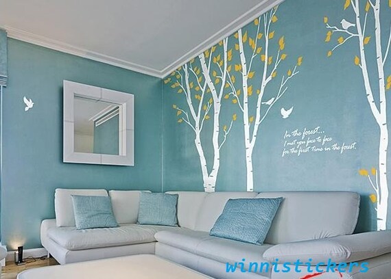 Vinyl Wall Decal Nature Design Tree Wall Decals Wall stickers Nursery wall decal wall art------3 Birch trees