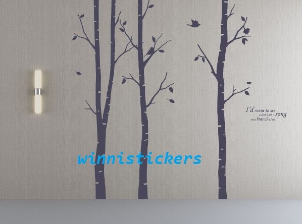 Vinyl Wall Decal Nature Design Tree Wall Decals Wall stickers Nursery wall decal wall art------Birch trees
