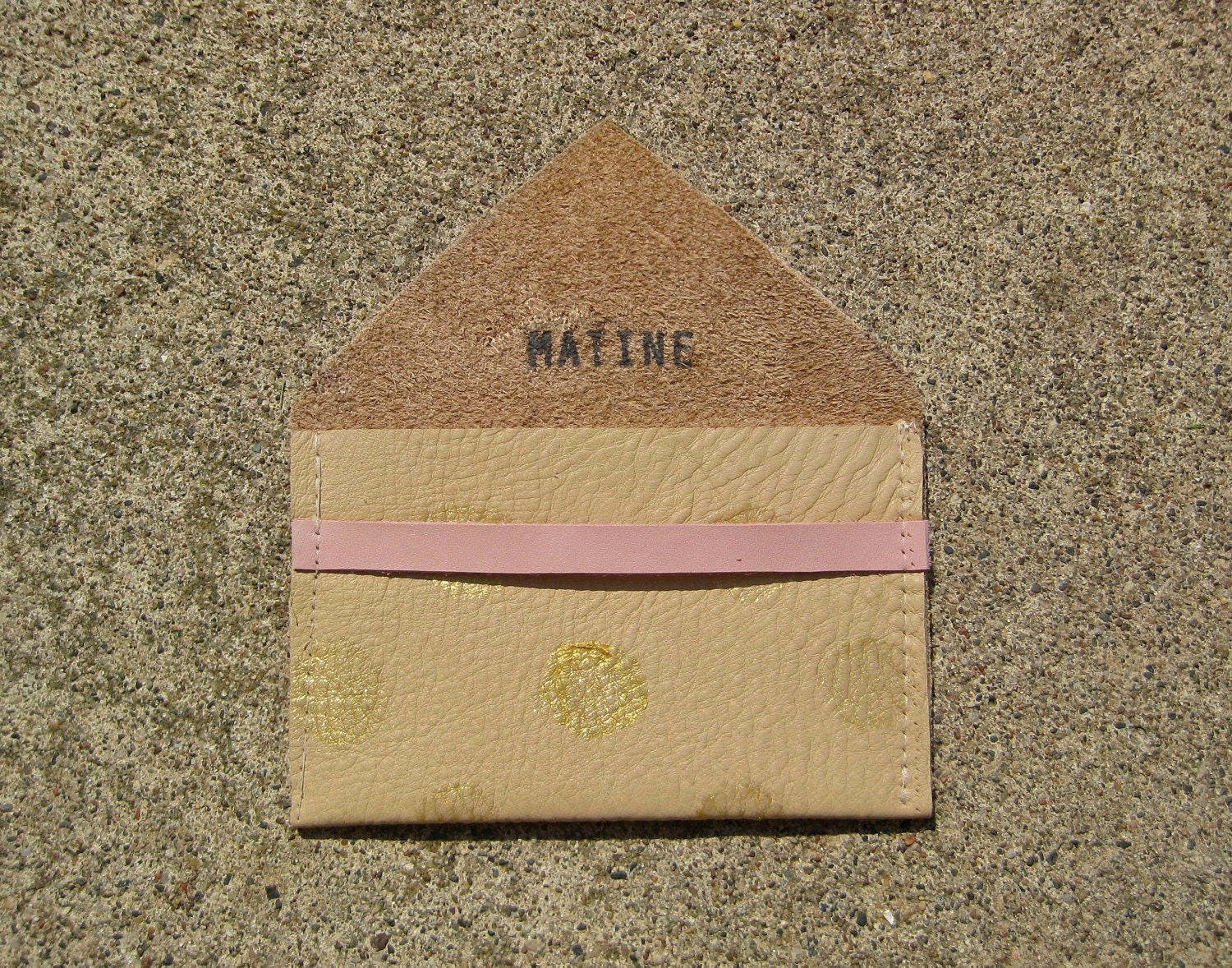 avgvst business card holder - bone/gold/blush