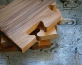 Coasters Natural Wood Grain Puzzle Pieces Set of Four