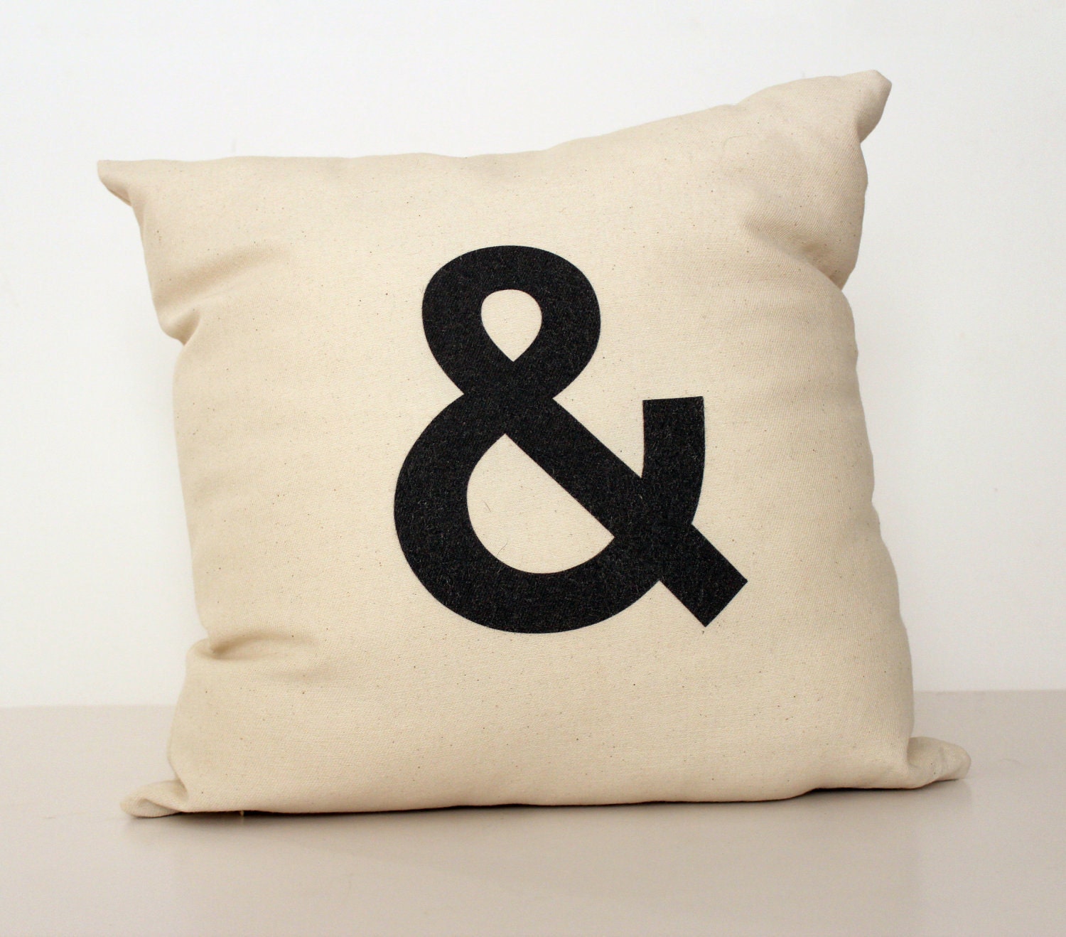 Ampersand and Typographic 16x16 inch Pillow Cover, Throw Cushion , Retro and Trendy for a Simple and Quirky Home