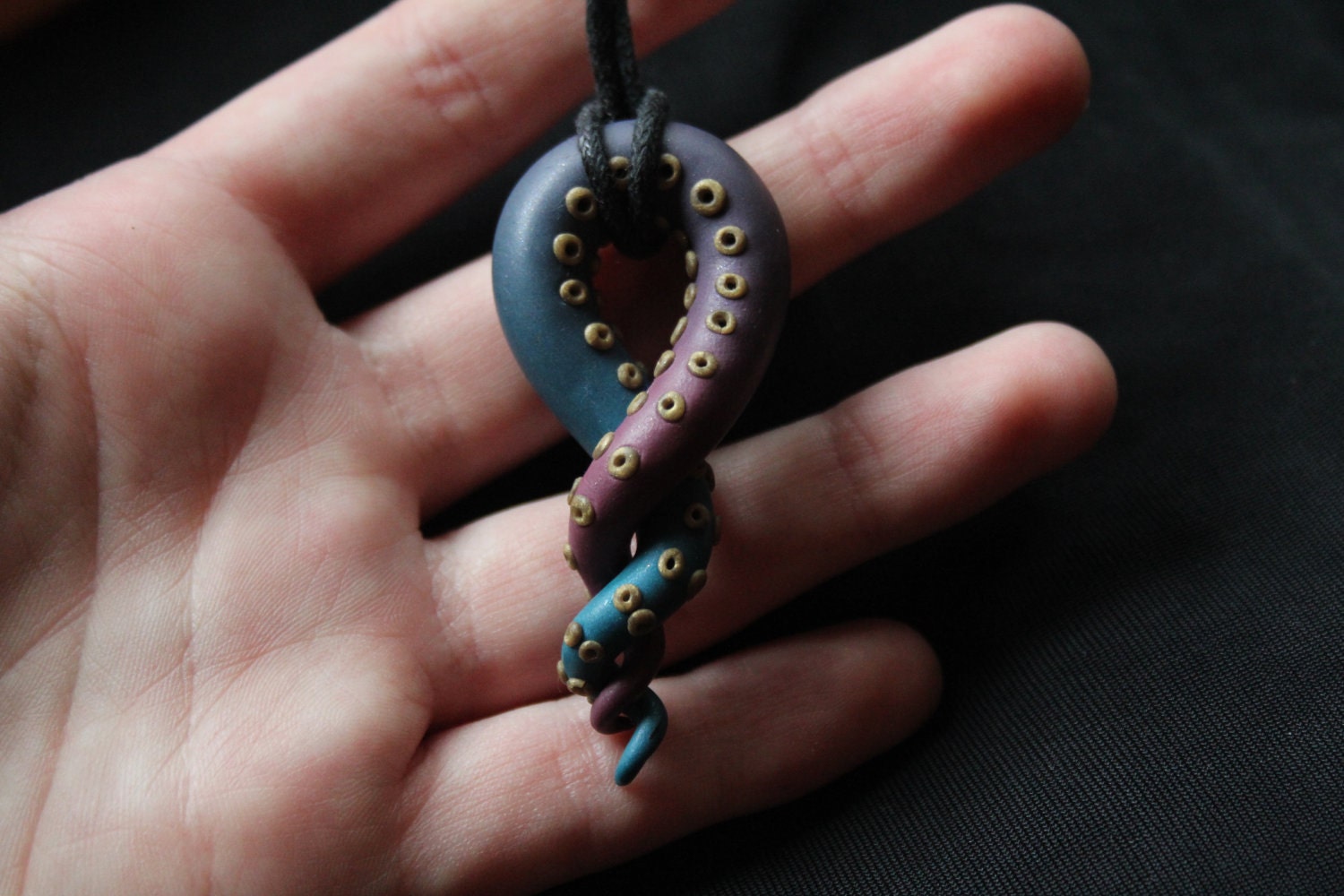 Custom Octopus Tentacle Polymer Clay Pendant
