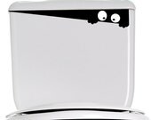 Little Monster Toilet Sticker Decal Vinyl Art Home Decor With Eyes Toilet Bathroom FREE SHIPPING