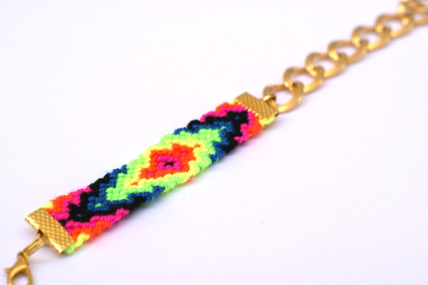 Chunky Chain Friendship Bracelet in Bright Neons.