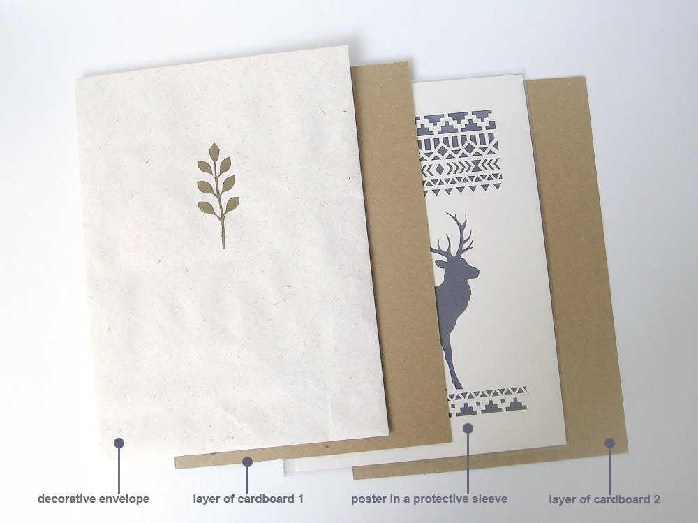 Dryad - hand cut silhouette papercut poster - white, sepia, A4